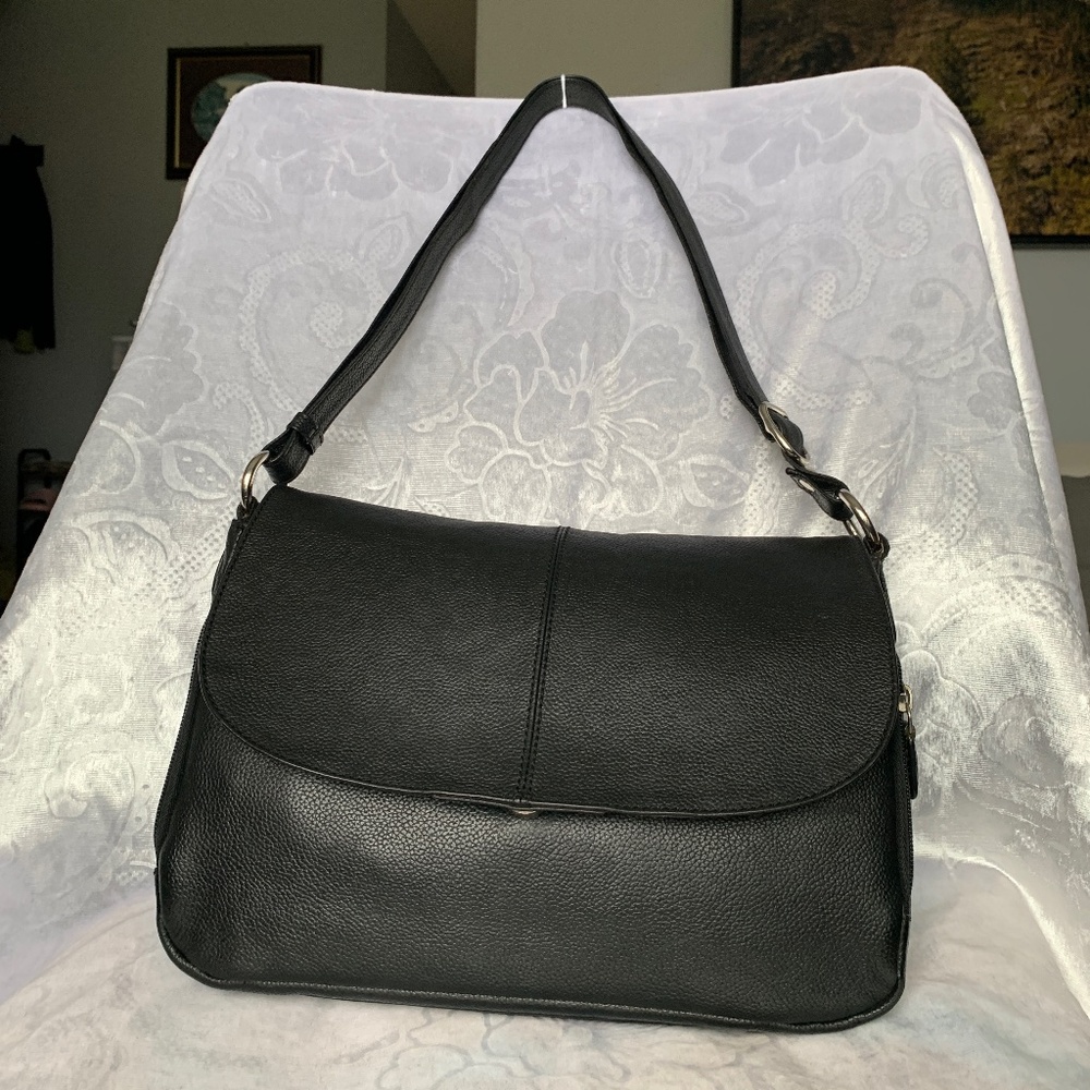 Jane Sheldon London Timeless Premium Leather Black Crossbody Great Condition Bag
